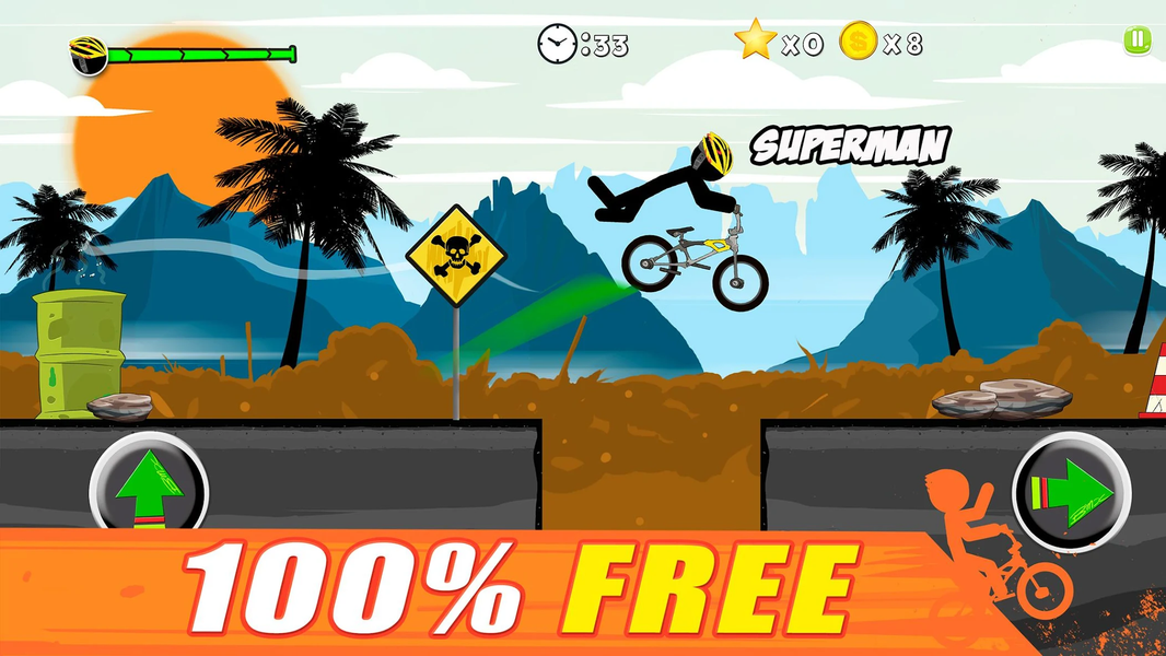 Stickman Bike : Pro Ride - Gameplay image of android game