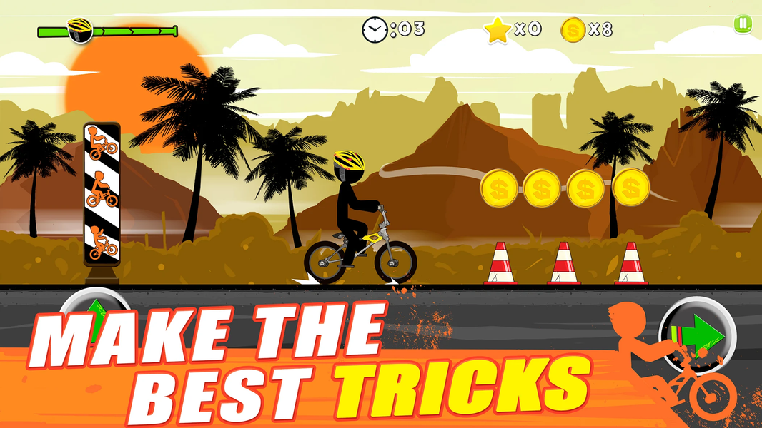 Stickman Bike : Pro Ride - Gameplay image of android game