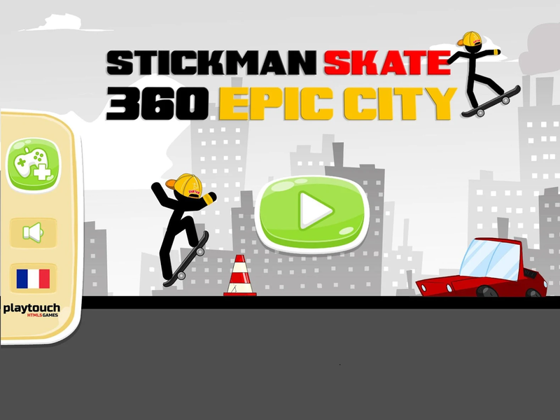 Stickman Skate : 360 Epic City - Gameplay image of android game