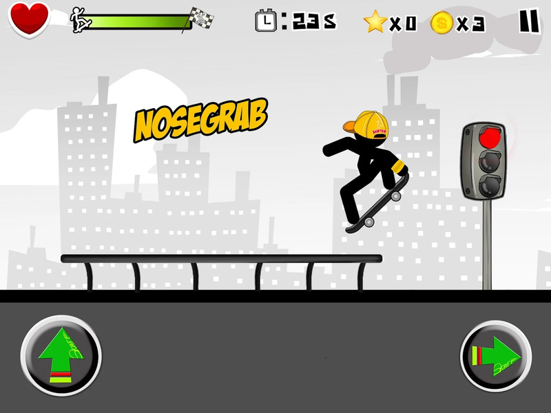 Stickman Skate : 360 Epic City - Gameplay image of android game