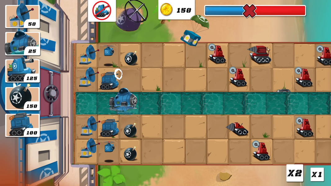 Tiny Blues Vs Mini Reds - Gameplay image of android game