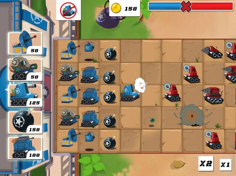 Tiny Blues Vs Mini Reds - Gameplay image of android game