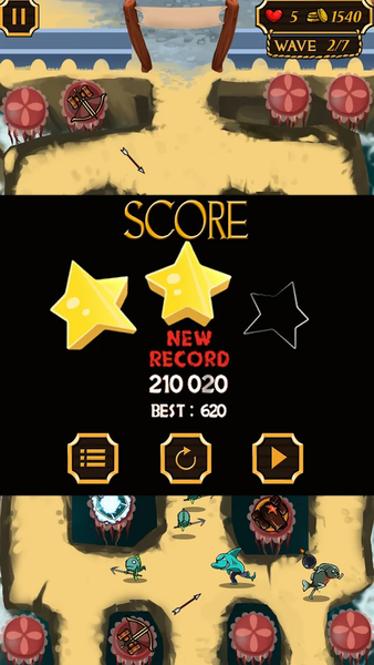 Tower defense : Fish attack - Gameplay image of android game