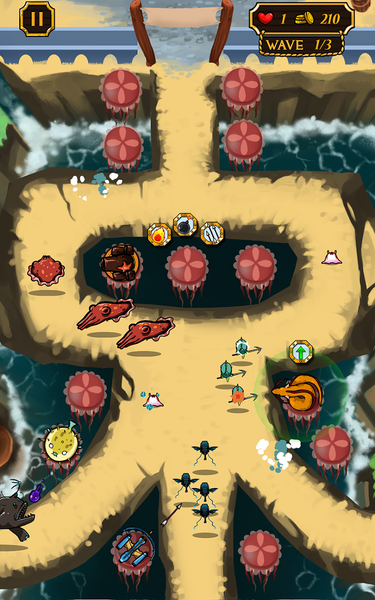 Tower defense : Fish attack - Gameplay image of android game