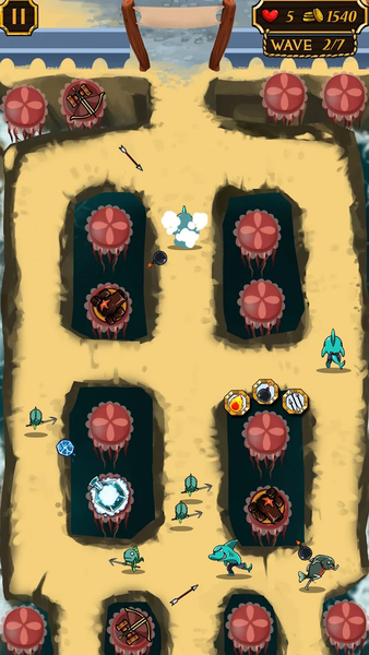 Tower defense : Fish attack - Gameplay image of android game