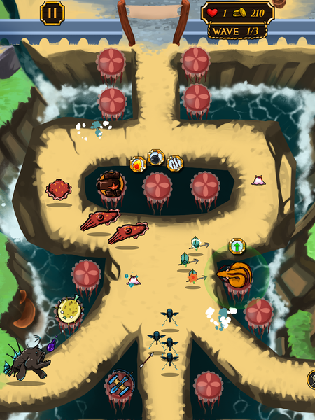 Tower defense : Fish attack - Gameplay image of android game