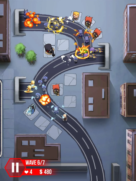 Tower Defense : Super Heroes - Gameplay image of android game