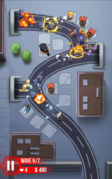 Tower Defense : Super Heroes - Gameplay image of android game
