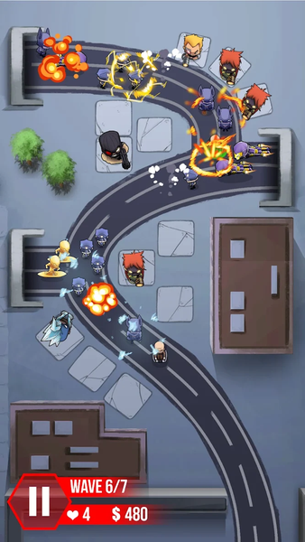Tower Defense : Super Heroes - Gameplay image of android game