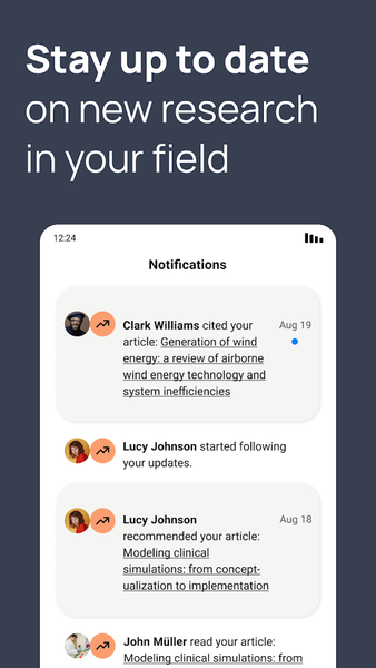 ResearchGate - عکس برنامه موبایلی اندروید