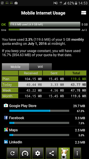 3G Watchdog - Data Usage - Image screenshot of android app