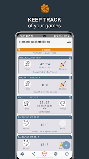 Statastic Basketball Tracker - Image screenshot of android app