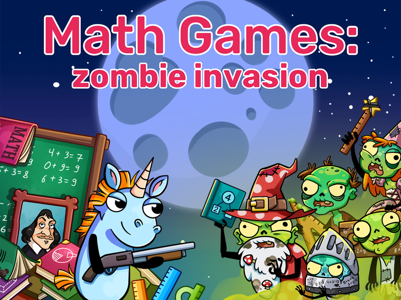 Math games: Zombie Invasion - Gameplay image of android game
