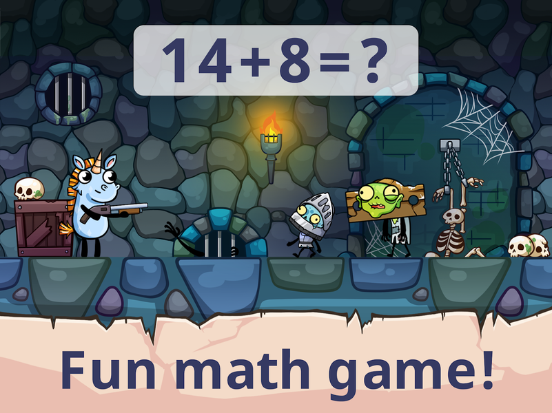 Math games: Zombie Invasion - Gameplay image of android game