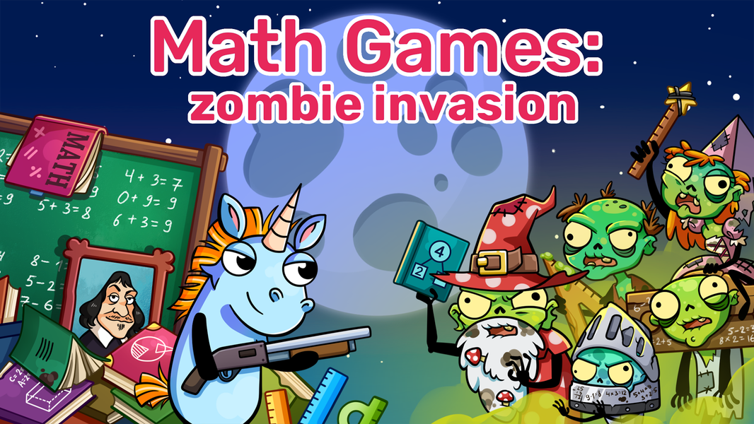 Math games: Zombie Invasion - Gameplay image of android game