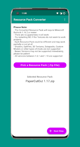 Resource Pack Converter for MC - Image screenshot of android app