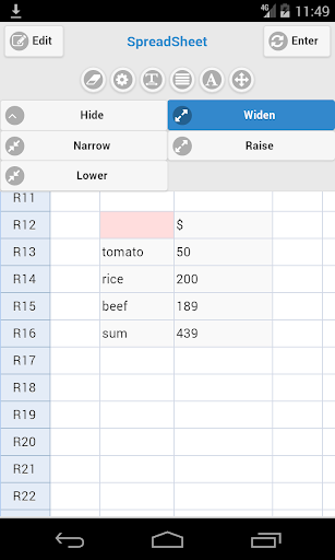 Simple Spreadsheet - عکس برنامه موبایلی اندروید