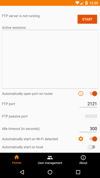 FTP Server - Multiple users - Image screenshot of android app