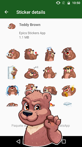 WAstickerApps Teddy Bears and Bears Stickers - Image screenshot of android app