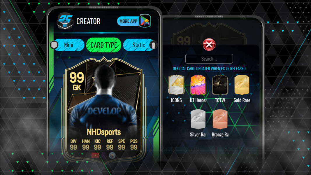 NHDFUT FC 25 Card Creator - عکس برنامه موبایلی اندروید