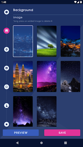 Night Sky Clock Wallpapers - Image screenshot of android app