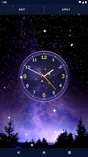 Night Sky Clock Live Wallpaper - Image screenshot of android app