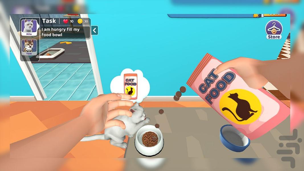 بازی گربه - Gameplay image of android game