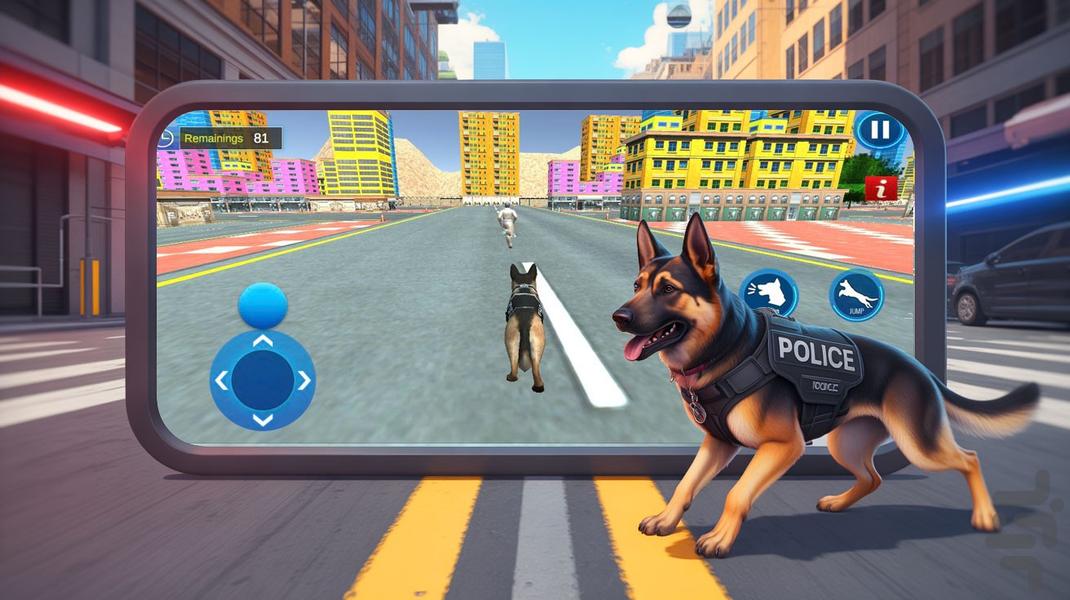 سگ عملیات پلیس | پلیس بازی - Gameplay image of android game