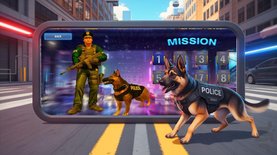 سگ عملیات پلیس | پلیس بازی - Gameplay image of android game