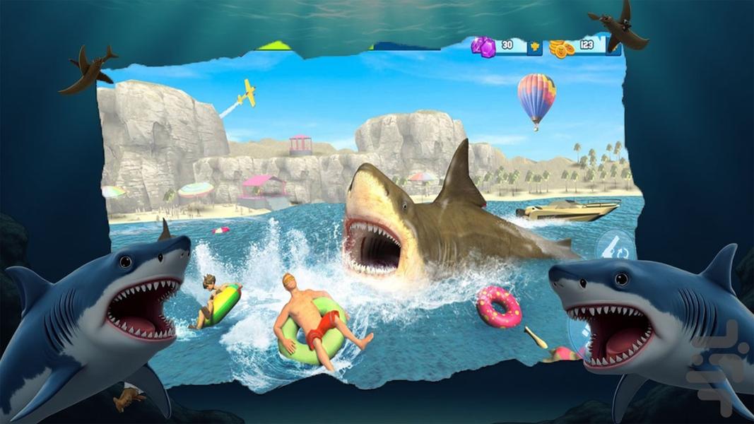 بازی کوسه - Gameplay image of android game