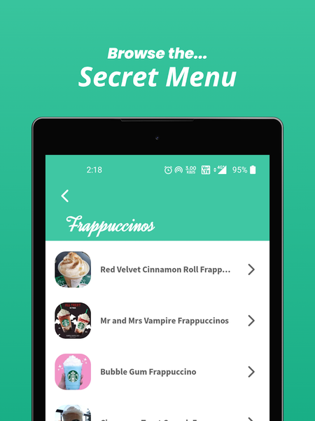 Secret Menu for Coffee Recipes - عکس برنامه موبایلی اندروید