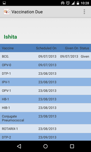 Child Vaccination Schedule - Image screenshot of android app