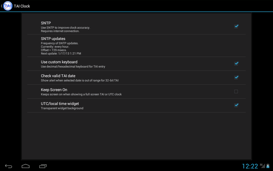 TAI Clock and Converter - Image screenshot of android app