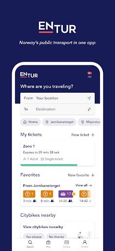 Entur - Travel and tickets - عکس برنامه موبایلی اندروید