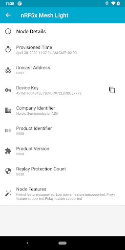 nRF Mesh - Image screenshot of android app