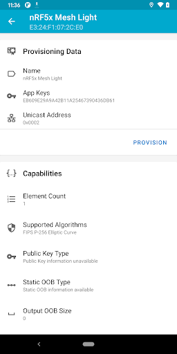 nRF Mesh - Image screenshot of android app