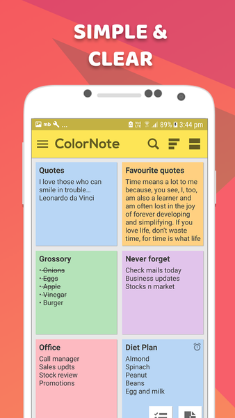 Color Notes - عکس برنامه موبایلی اندروید
