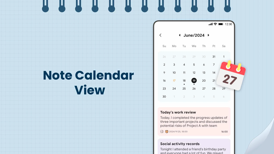 Notes, Notepad & Memo Calendar - عکس برنامه موبایلی اندروید
