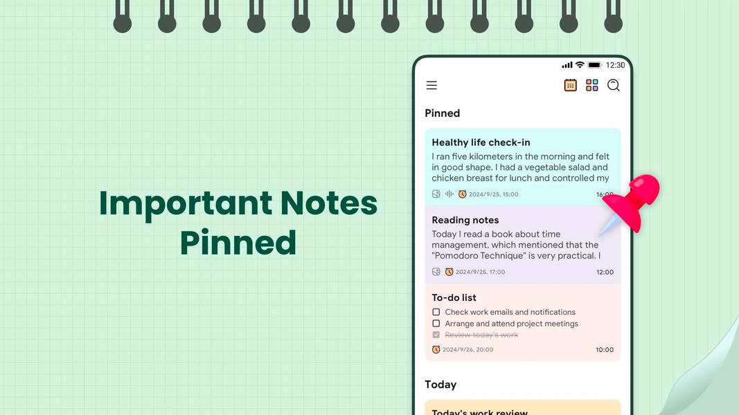 Notes, Notepad & Memo Calendar - عکس برنامه موبایلی اندروید