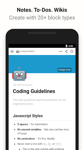 Notion - notes, docs, tasks - Image screenshot of android app