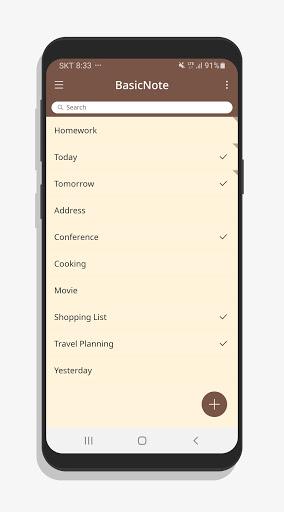 BasicNote - یادداشت برداری ساده - عکس برنامه موبایلی اندروید