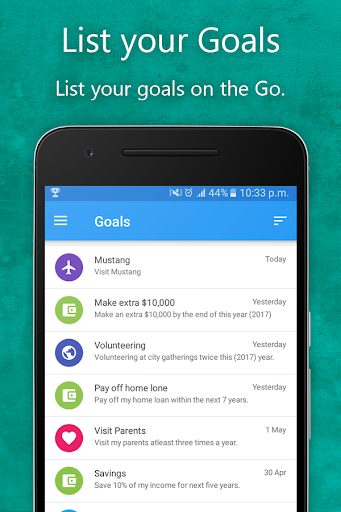 Lifetime Goals (Bucket List) - Image screenshot of android app