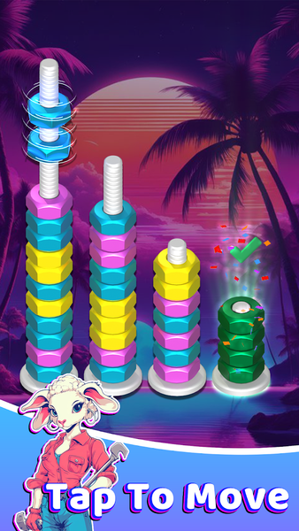 ۳D Color Nuts: Match Bolt Sort - عکس بازی موبایلی اندروید