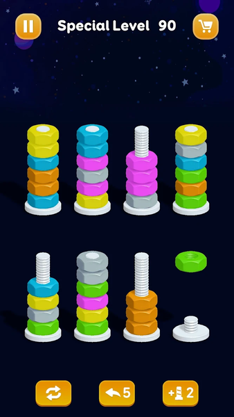Nut Sort - Color Puzzle Games - Gameplay image of android game