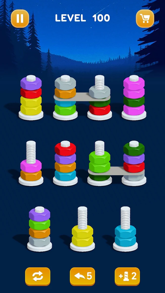 Nut Sort - Color Puzzle Games - Gameplay image of android game