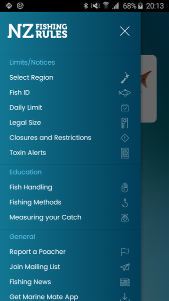 NZ Fishing Rules - عکس برنامه موبایلی اندروید