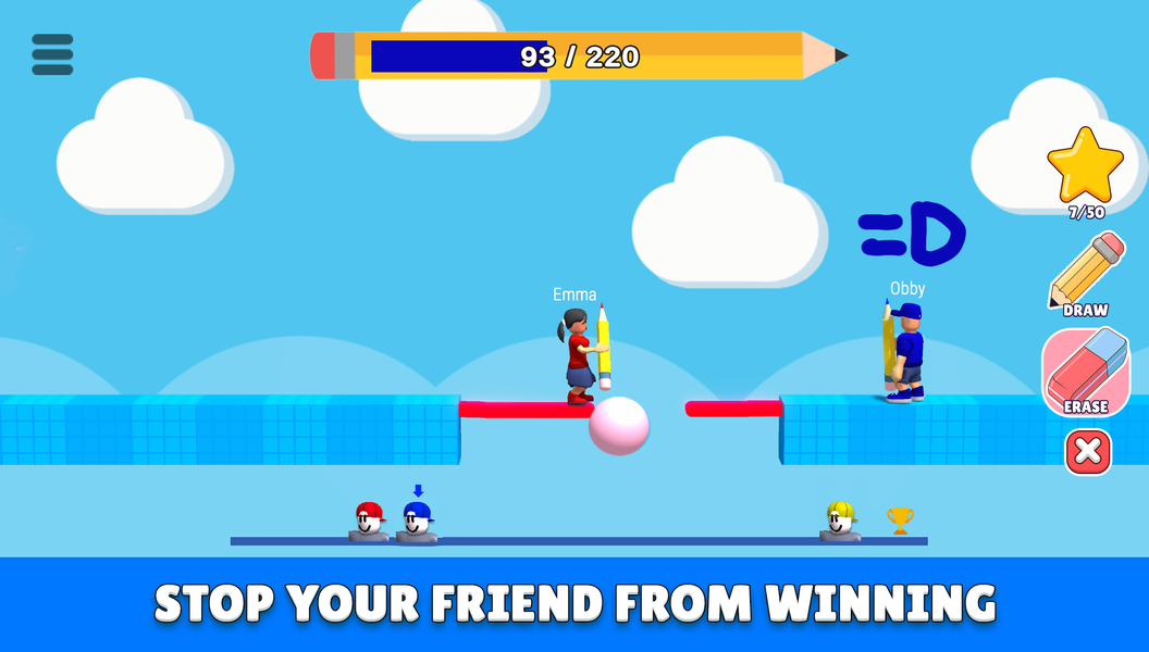 Obby Doodle: Draw and jump - Gameplay image of android game