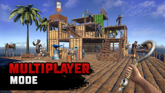 Raft Survival: Multiplayer - Gameplay image of android game