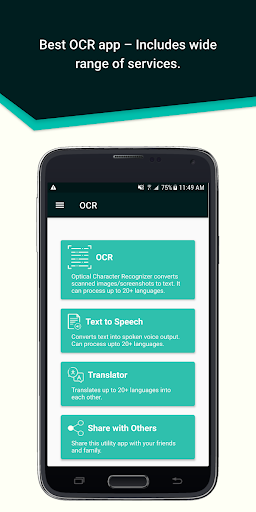 Image to text scanner - OCR  - TTS - Translator - Image screenshot of android app