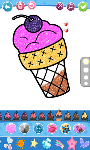 Glitter ice cream coloring - Image screenshot of android app